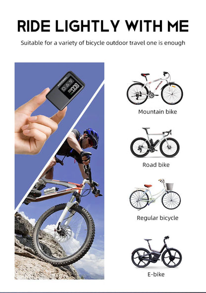 ThinkRider 120 PSI Mini Electric Bike Pump – Portable Tire Inflator with Digital Gauge Display
