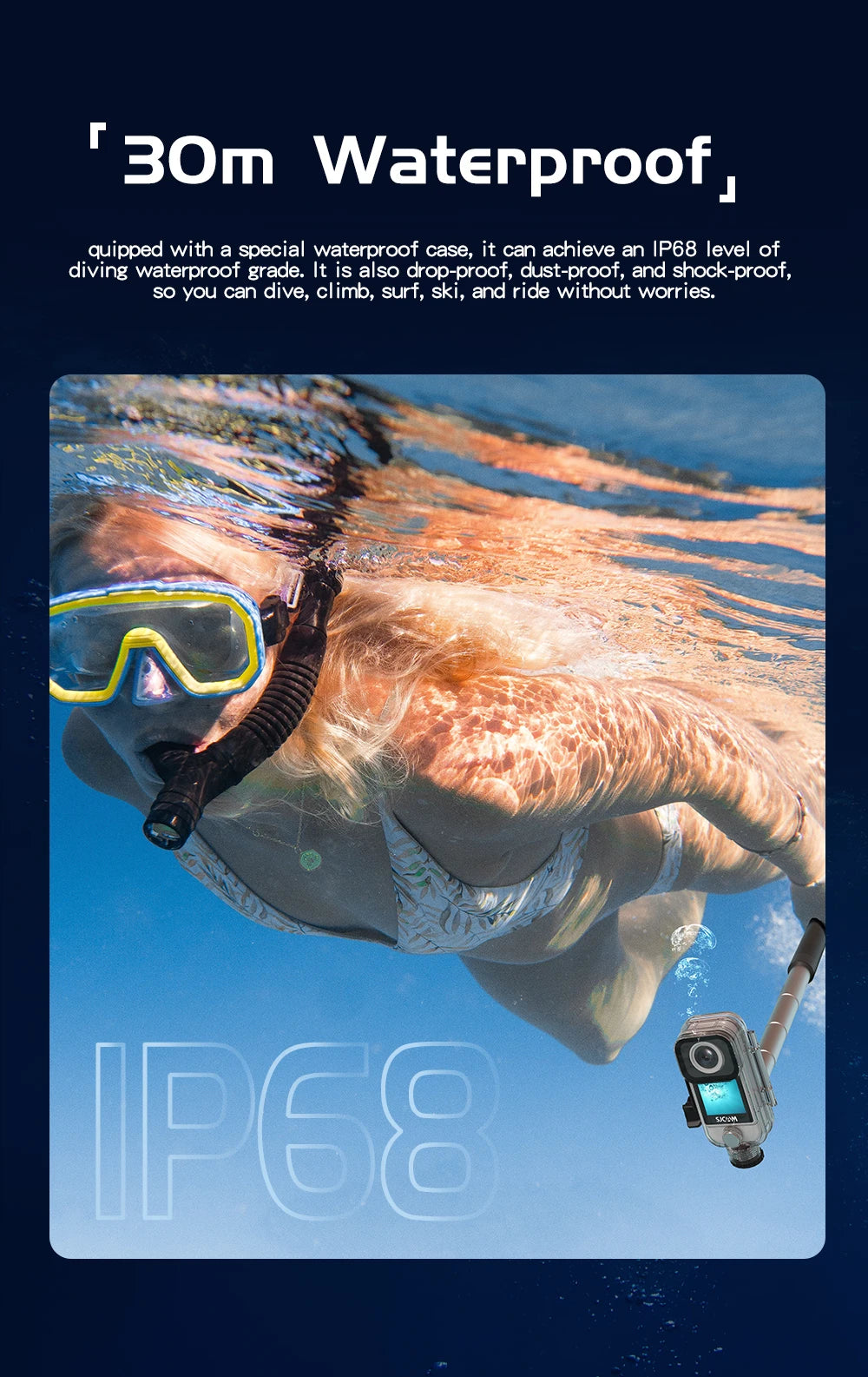 SJCAM C300 4K Action Camera – 30FPS Pocket Sports Cam with 6-Axis GYRO Stabilization, Long Battery, 5G WiFi, and Remote Control