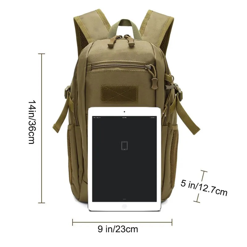 15L Waterproof Military Tactical Backpack | Outdoor Sport Camping Rucksack | Trekking, Fishing, Hunting Bag
