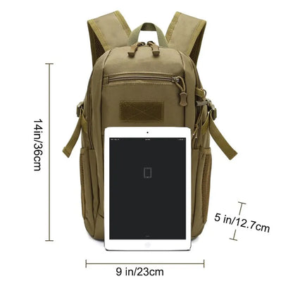 15L Waterproof Military Tactical Backpack | Outdoor Sport Camping Rucksack | Trekking, Fishing, Hunting Bag