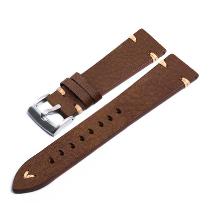 Genuine Leather Watch Straps - Vintage Italian Distressed Smart Watch Bands 20mm & 22mm for Men
