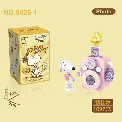 Genuine Snoopy Blind Box Puzzle — Cartoon Scene Building Block Ornaments for Children, Assembled Gift Toy