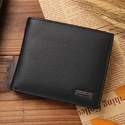 Classic Short Genuine Leather Men's Wallet: Fashion Coin Pocket Card Holder Purse - Simple Quality Male Wallets