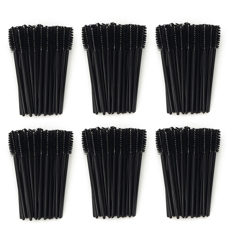 ANNAFRIS 50pcs Disposable Eyelash & Eyebrow Brushes — Soft Crystal Lash Extension Mascara Wands Makeup Tools