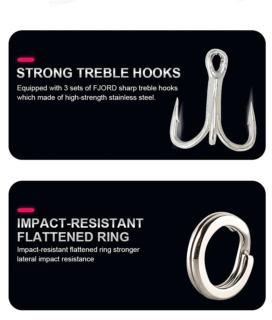 FJORD Heavy Sinking Minnow Fishing Lures – 110S 37g, 90S 29g, 70S 17g Saltwater & Freshwater Jerkbait