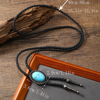Golden Bolo Tie for Men – Adjustable Cowboy Garment Accessory with Bull Head Pendant, Western Style Necklace