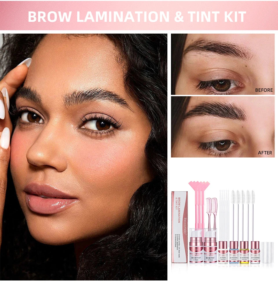 Professional Semi-Permanent Brow & Lash Lift Kit – Brow Lamination, Eyelash Perming & Tinting Makeup Set