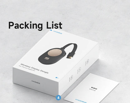 Hagibis Wireless HDMI Display Dongle Adapter – 4K@60Hz Wireless Extender for Laptop, PC, Smartphone, HDTV, Projector, IOS