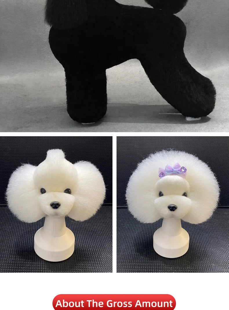 Pet Grooming Practice Poodle Model — Full Body Simulation Dog Mannequin for Grooming Training