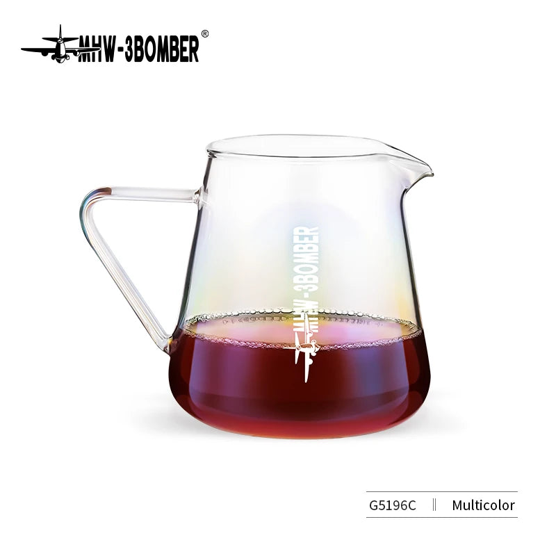 MHW-3BOMBER 500ml Glass Coffee Server — Espresso Dripper & Pour-Over Brewer Pot for Home Kitchen