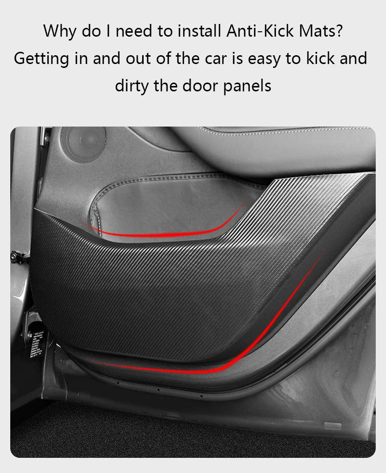 Tesla Model Y/3 2021-2023 Door Anti-Kick Protective Sticker – Soil-Proof & Anti-Scratch Side Door Mat Protector