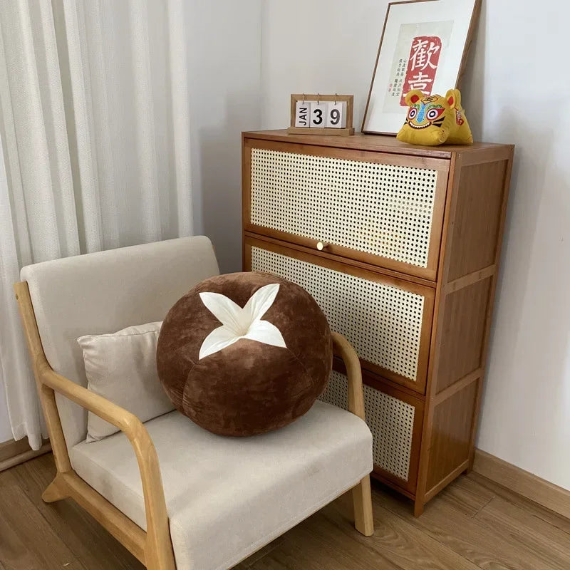 Tomato, Vegetable & Mushroom-Shaped Round Cushion – Thickened Cute Window Seat Pillow for Bedroom