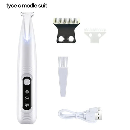 New Dog Paw Trimmer with LED Light – Waterproof Pet Hair Clipper with LED Display & 18mm Wide Blade for Grooming