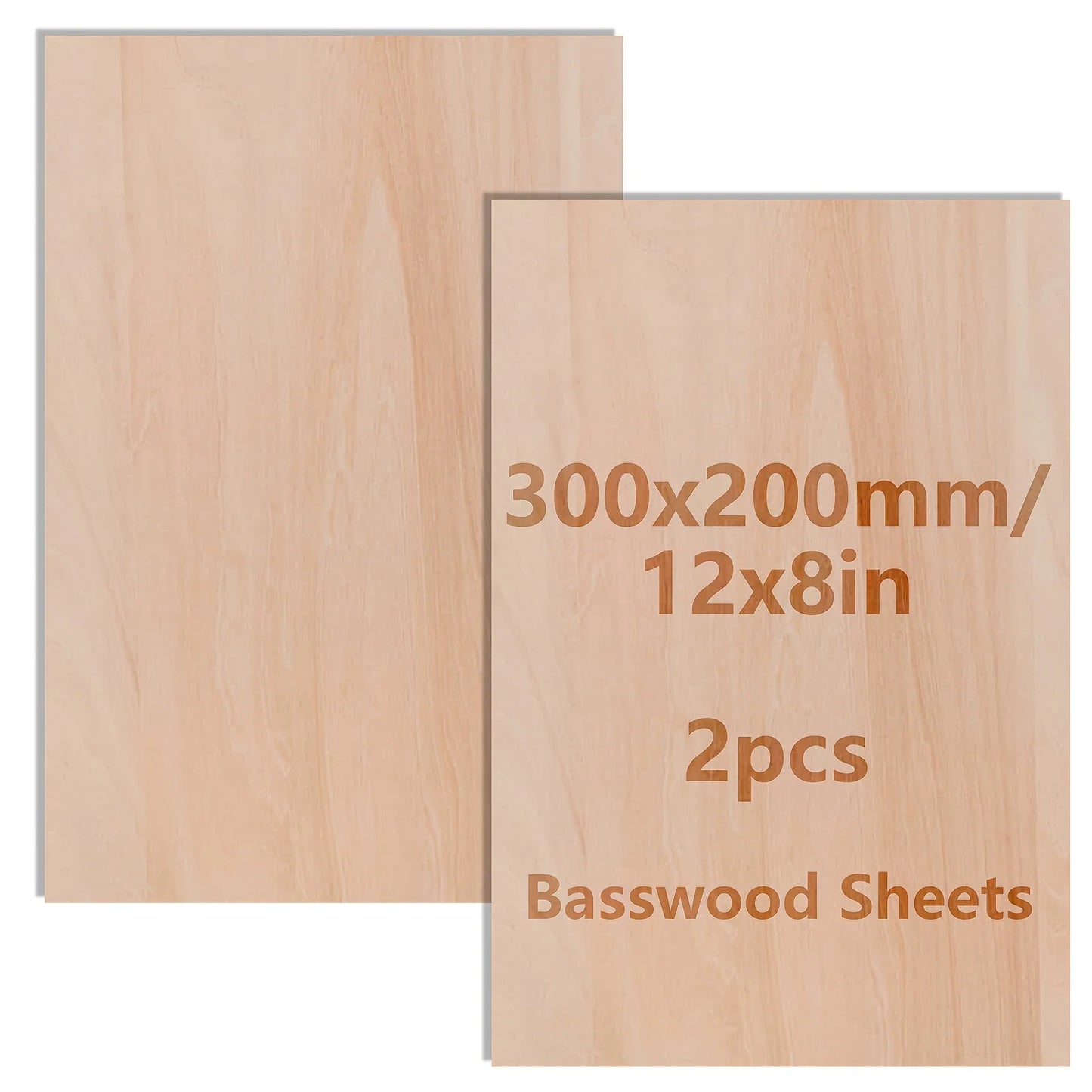 2 / 4 / 8 / 16Pcs Basswood Boards (12x8x0.08in) – 2mm Thin Laser Cut Wood for Crafts & DIY Model Making
