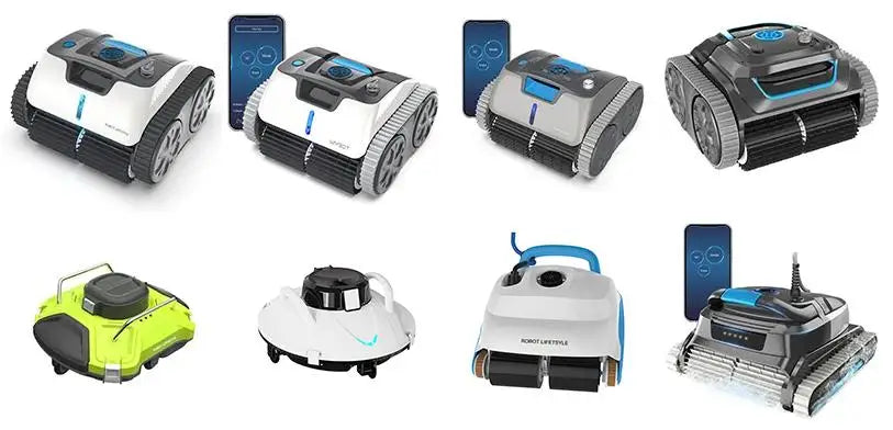 Robot Swimming Pool Cleaner – Cordless, APP-Controlled, Rechargeable 6400mAh Lithium Battery, Route Planning for Tiles, PVC, Mosaic, Cement