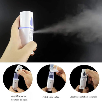 20ml Face Steamer & Portable Facial Sprayer – Nano Hydrating Humidifier for Anti-Aging Skin Care