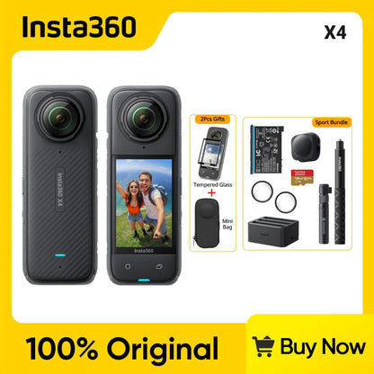 Insta360 X4 8K Waterproof 360 Action Camera – 2290mAh Battery, 2.5'' Touchscreen, 4K Wide-Angle Video