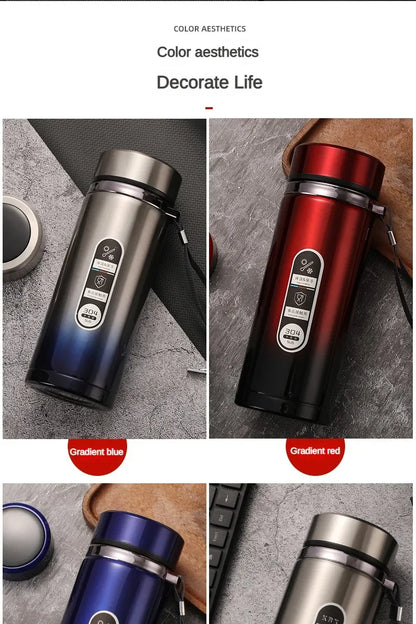 Stainless Steel Thermos Bottle 500ML-1L with LED Temperature Display - SUS304 Vacuum Flask for Tea and Water, Portable Travel Cup