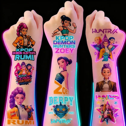 20PCS K-Pop Demon Hunters Temporary Tattoo Stickers – Cute Waterproof Cartoon Party & Christmas Gift