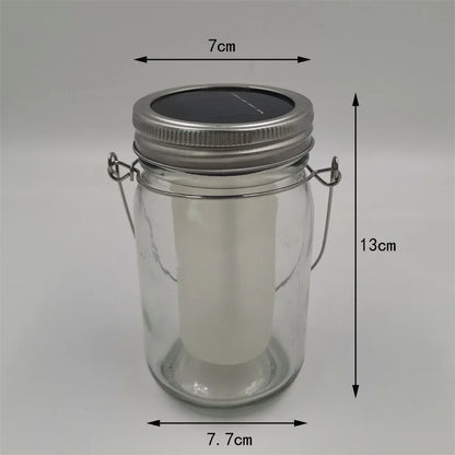Solar LED Mason Jar Lights – Warm Torch Flame Lantern for Outdoor & Indoor Christmas, Garden, and Street Decoration
