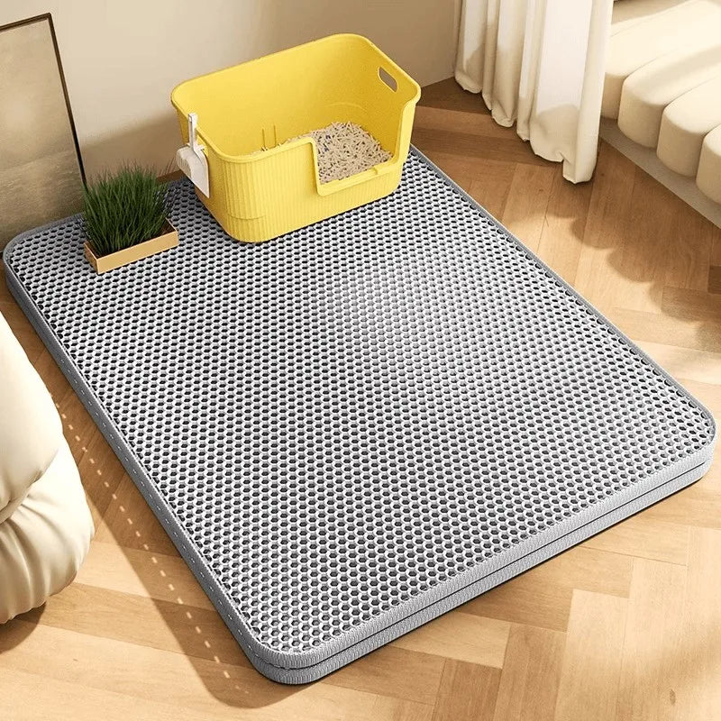 Extra Large Cat Litter Mat – Heavy Duty Waterproof Non-Slip 2-Layer Floor Protector for Pets