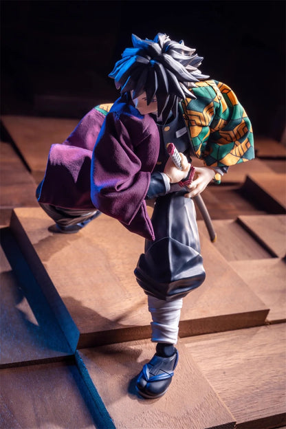 1/12 Scale Demon Slayer Action Figure – Tomioka Giyuu & Kamado Tanjirou with Grid Cloak Kimono for 6" Body Models
