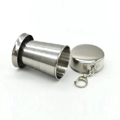 Portable Stainless Steel Telescopic Cups - Folding Drink Cups for Outdoor Camping and Travel