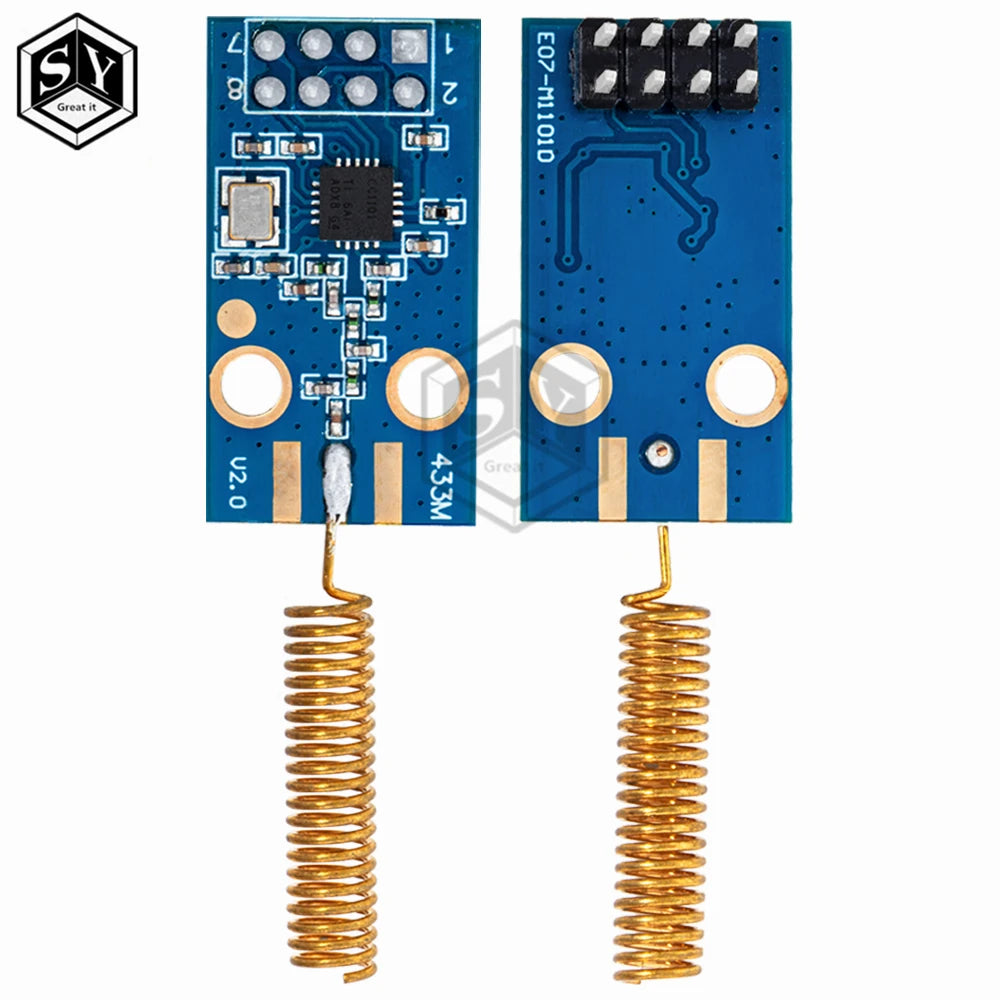 CC1101 Wireless Module - 10mW, 433MHZ/868MHZ, Long Distance Transmission 300-1000M with SMA Antenna, Wireless Transceiver
