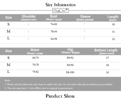 Hugcitar Solid Sleeveless Folds Tube Crop Top & Skirt Set – 2 Piece Summer Fashion Streetwear, Beach Clothing