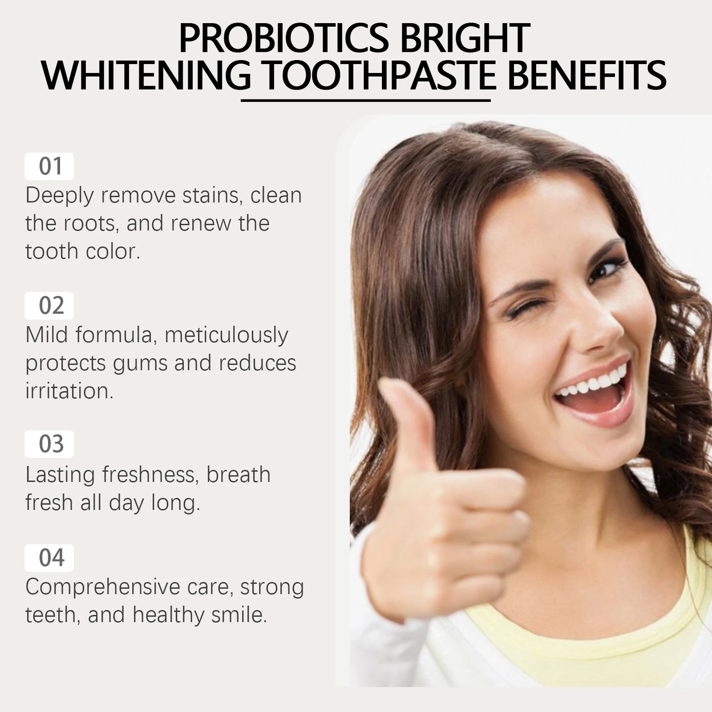 SP6 Probiotic Brightening Toothpaste for Plaque Removal, Stain Whitening & Fresh Breath – Anti-Periodontitis Oral Care