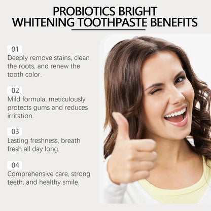 SP6 Probiotic Brightening Toothpaste for Plaque Removal, Stain Whitening & Fresh Breath – Anti-Periodontitis Oral Care