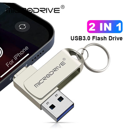 iPhone/iPad OTG Flash Drive – 32GB, 64GB, 128GB, 256GB Memory Stick, USB 3.0 Pen Drive, Mobile Micro USB