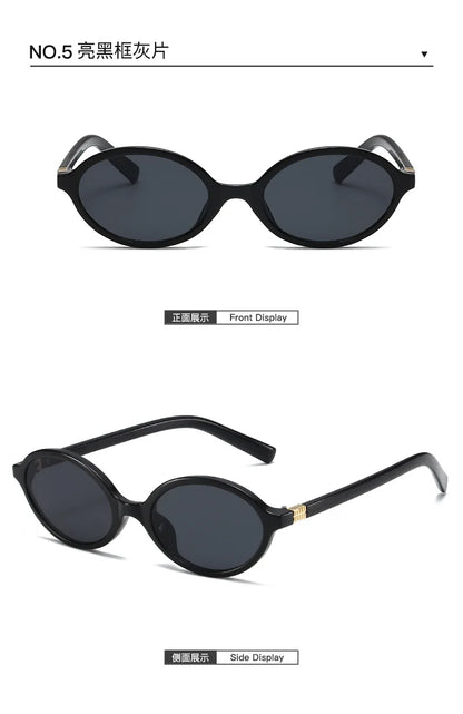 Fashion Oval Retro Sunglasses for Women – Simple Literary Design, Small Frame UV400 Luxury Travel Eyewear