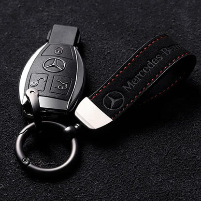 Suede Car Key Ring – Keychain Holder for Mercedes Benz W222/W210/W211/W124/W176/W203/W204/W212/W205/CLA/CLK/GLC/A200