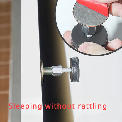 Adjustable Threaded Bed Shock Mount | Furniture & Cabinet Stabilizers | Self-Adhesive Headboard Stoppers