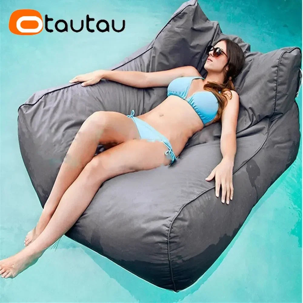 OTAUTAU Waterproof Floating Bean Bag Lounger Cover – Swimming Pool Sofa Bed Pouf, No Filler Chaise Lounge Recliner Puff SF019