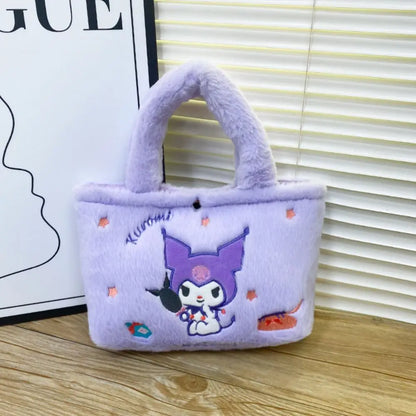 Sanrio Anime Plush Handbag – Hello Kitty, My Melody, Cinnamoroll & Kuromi Shoulder Cosmetic Bag