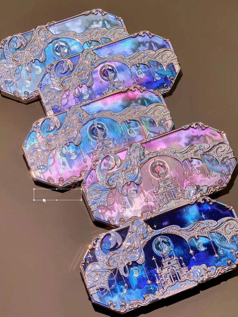 Flower Knows Moonlight Mermaid Eyeshadow Palette – 5-Color Matte, Shimmer & Glitter Waterproof Eye Shadow