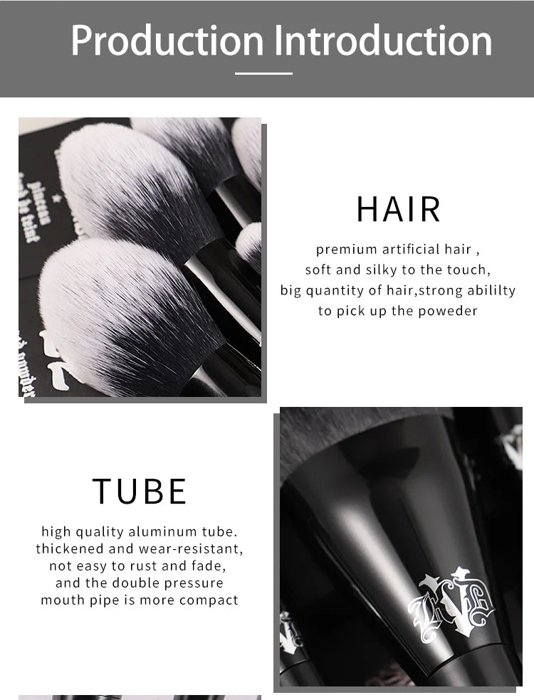 Kat Von D Makeup Brush Set – KVD Foundation, Blush, Highlight, Concealer, Powder & Eyeshadow Brushes Kit
