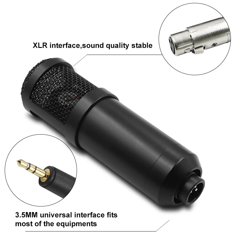 BM800 V8 Sound Card Set – Professional Condenser Microphone for Karaoke, Podcast Recording & Live Streaming