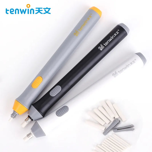 Tenwin Adjustable Electric Rubber Eraser: Battery-Powered for Sketch Drawing - Includes Rubber Refills, School Stationery Supplies