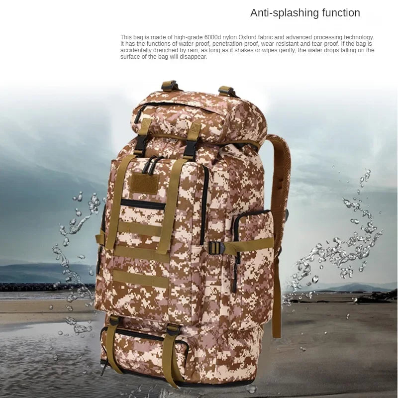 80L/100L Mountaineering Tactical Backpack - Large Outdoor Hiking, Camping & Travel Bag