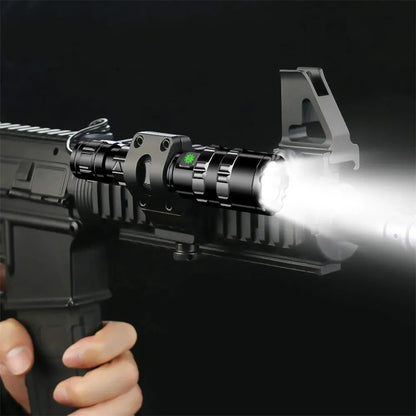 LED Tactical Hunting Flashlight - USB Rechargeable, Waterproof Torch Lamp, Professional Shooting & Night Scout Lights Set