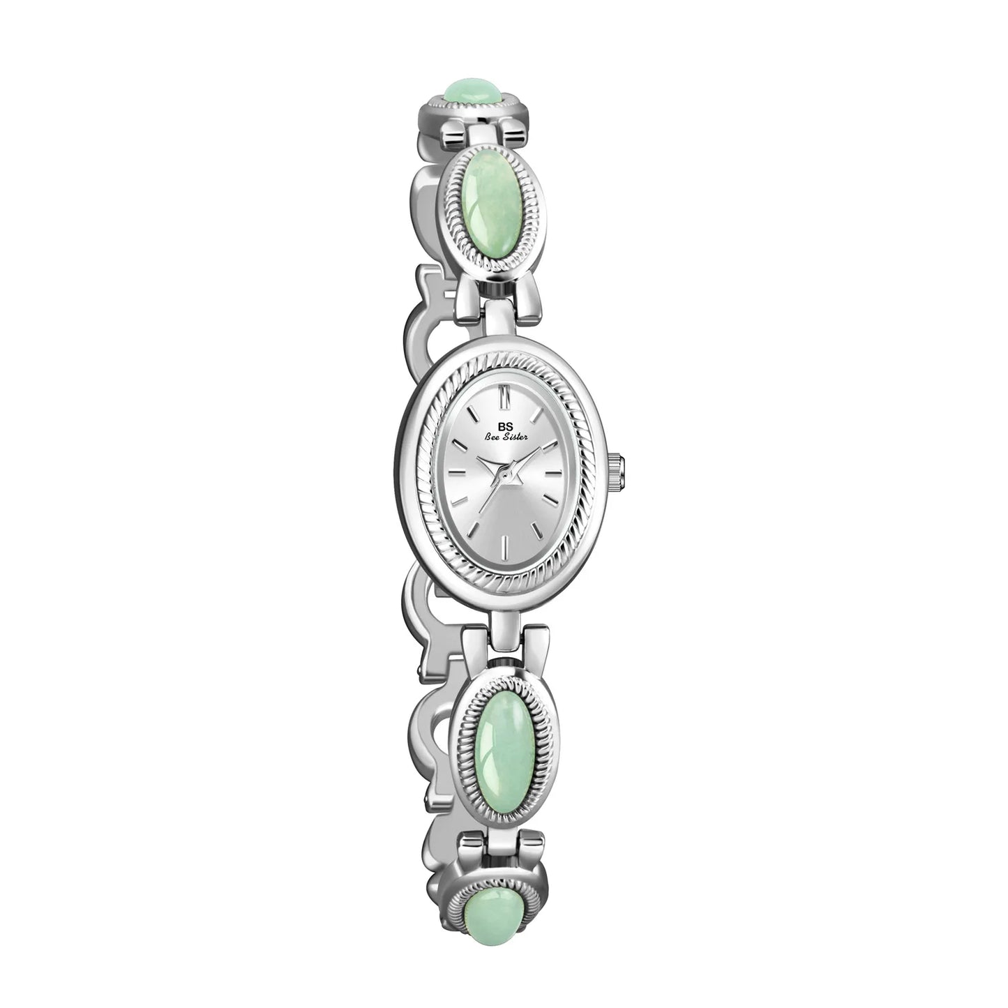 UTHAI Women's Luxury Watch – Retro Bracelet with Dongling Stone & Hotan Jade, Waterproof, Gift Chain Watch