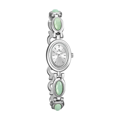 UTHAI Women's Luxury Watch – Retro Bracelet with Dongling Stone & Hotan Jade, Waterproof, Gift Chain Watch
