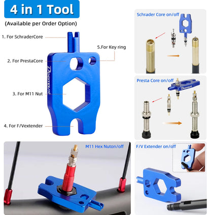 Bicycle Tubeless Presta Valve – Carbon Rim F/V Nipple with Detachable Brass Core & Cap for MTB Tires (40–80mm)