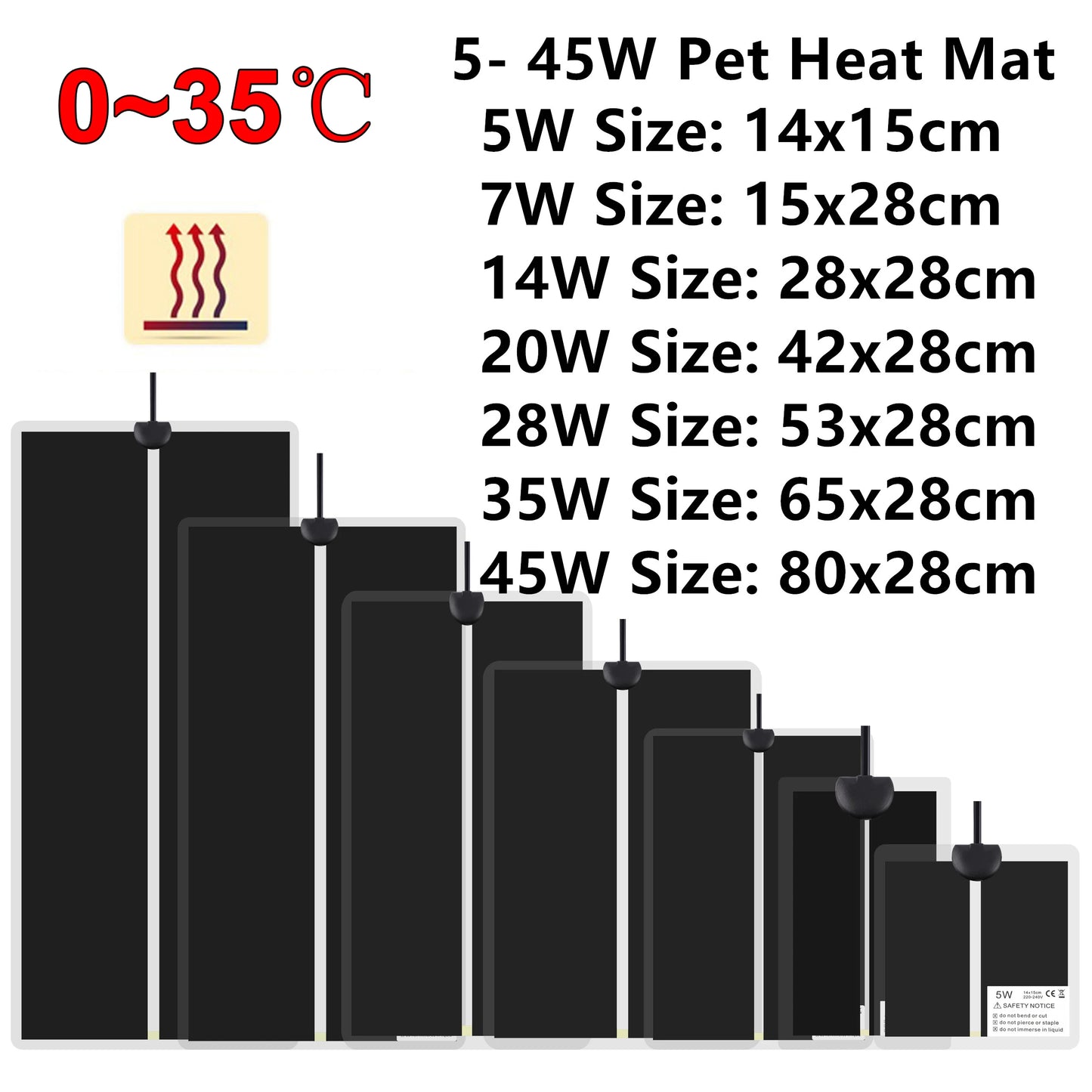 5–45W Seedling Heat Mat — 220V–240V Plant Germination & Propagation Pad for Flowers, Vegetables, and Winter Anti-Cold Protection