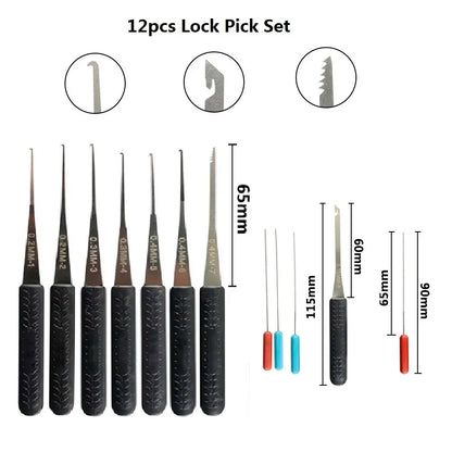8-Piece Lock Pick Set – Stainless Steel Locksmith Tools, Broken Key Extractor, Auto Remove Hooks for DIY Hand Tools