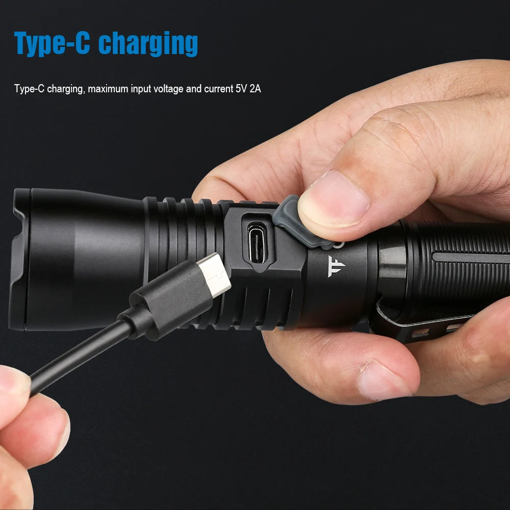 Trustfire T30R Tactical Flashlight – 460 Lumen High-Power LED USB Rechargeable Torch with 18650 Battery