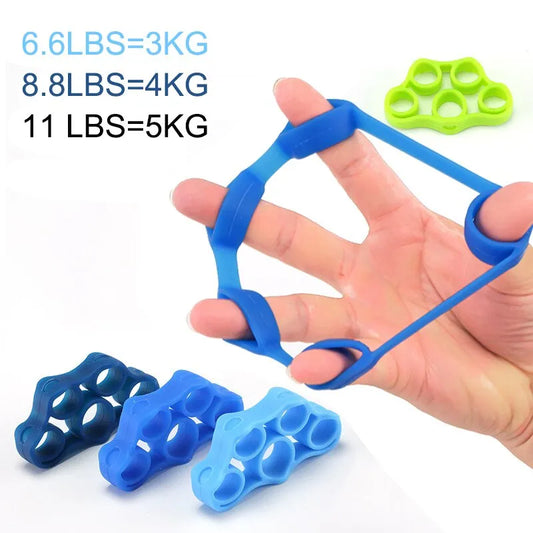 Silicone Finger Gripper - Hand Grip Resistance Band for Gym Workout & Strength Training | Wrist Stretcher & Five Finger Expander
